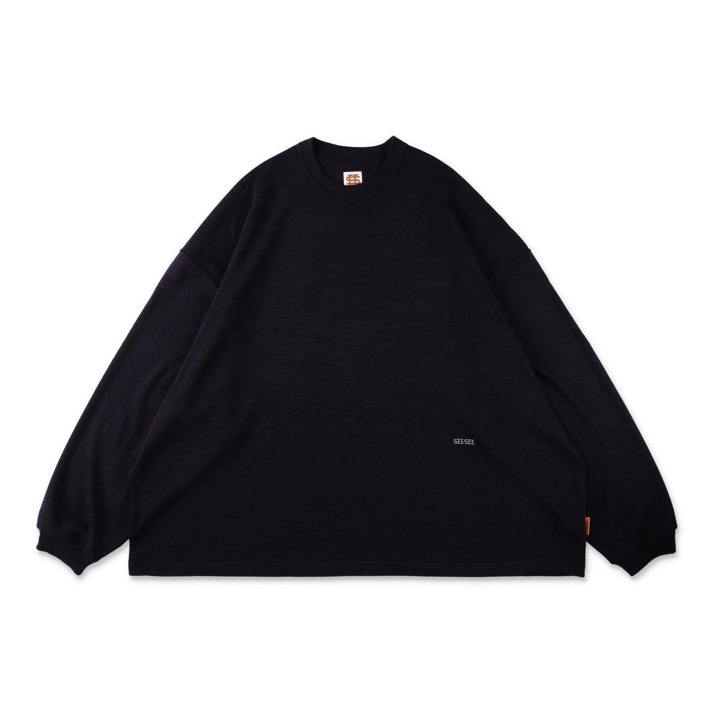 SEE SEE SUPER BIG LS KNIT TEE【NAVY】