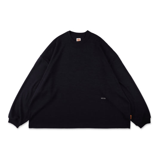 SEE SEE SUPER BIG LS KNIT TEE【NAVY】