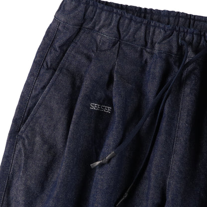 SEE SEE WIDE TWO TUCK DENIM PANTS【INDIGO】