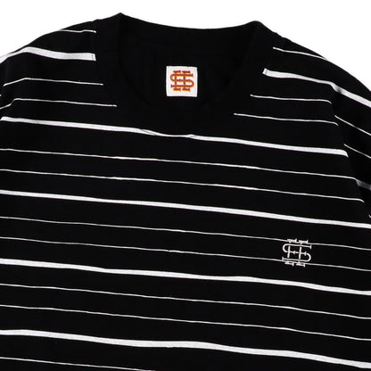 SEE SEE SUPER BIG LS FLAT BOARDER TEE 〈TYPE 3〉【BLACK/WHITE】