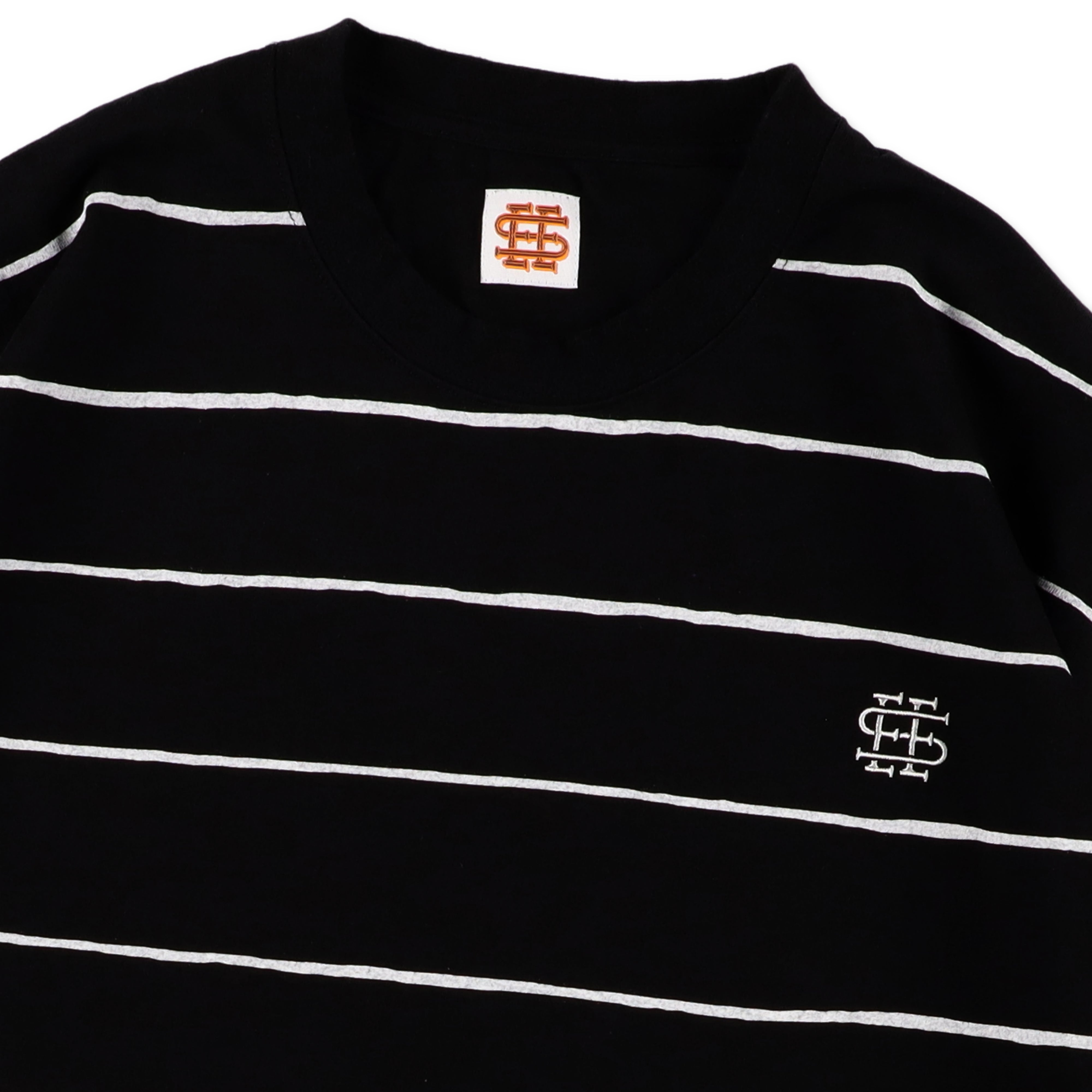 SEE SEE SUPER BIG LS FLAT BOARDER TEE 〈TYPE 2〉【BLACK/WHITE