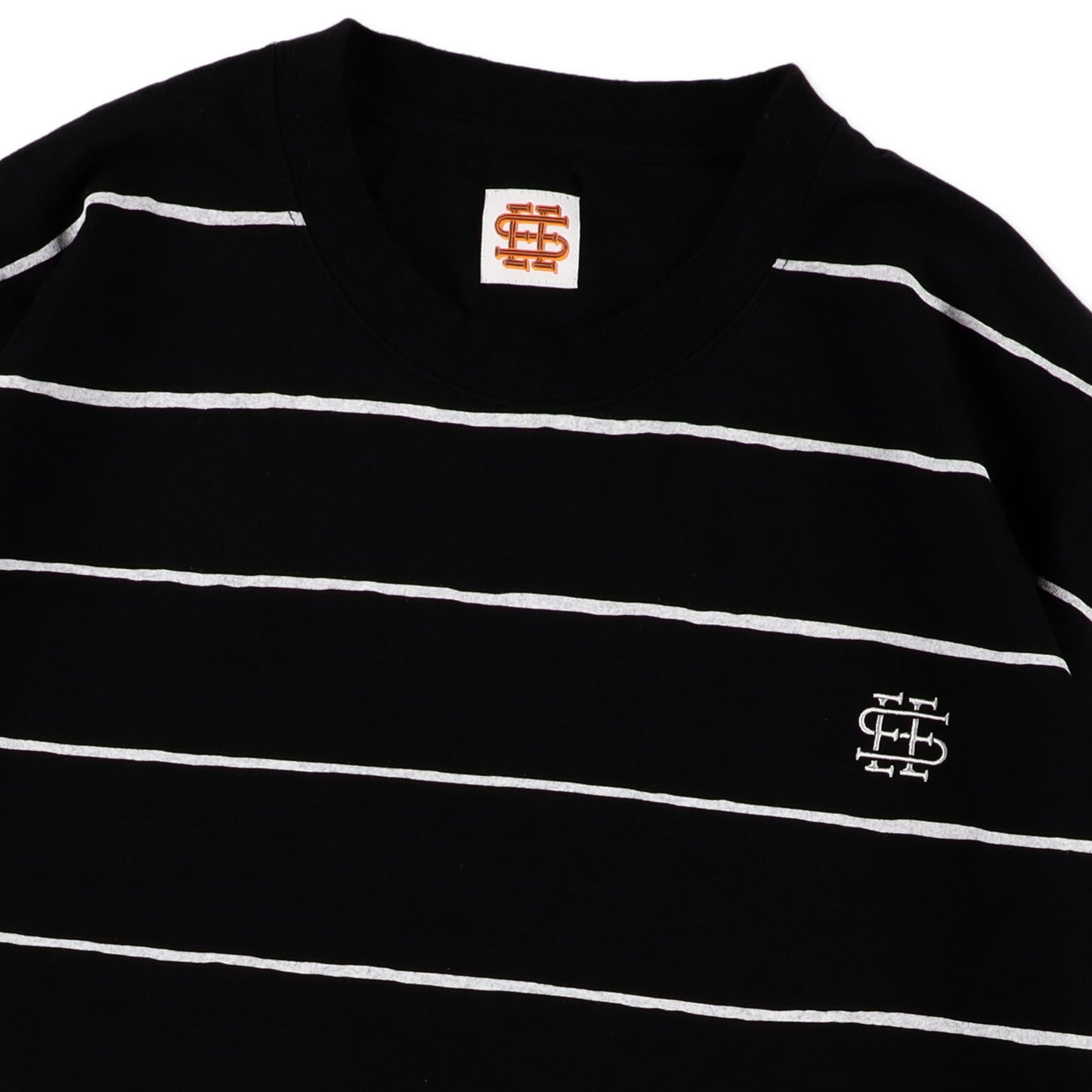 SEE SEE SUPER BIG LS FLAT BOARDER TEE 〈TYPE 2〉【BLACK/WHITE】