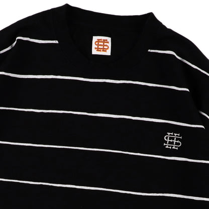 SEE SEE SUPER BIG LS FLAT BOARDER TEE 〈TYPE 2〉【BLACK/WHITE】
