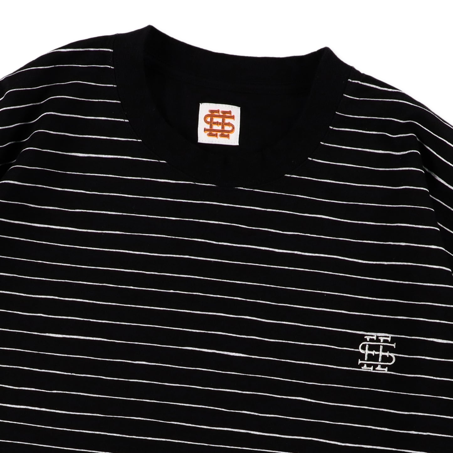 SEE SEE SUPER BIG LS FLAT BOARDER TEE 〈TYPE 1〉【BLACK/WHITE】