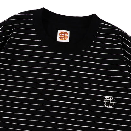 SEE SEE SUPER BIG LS FLAT BOARDER TEE 〈TYPE 1〉【BLACK/WHITE】
