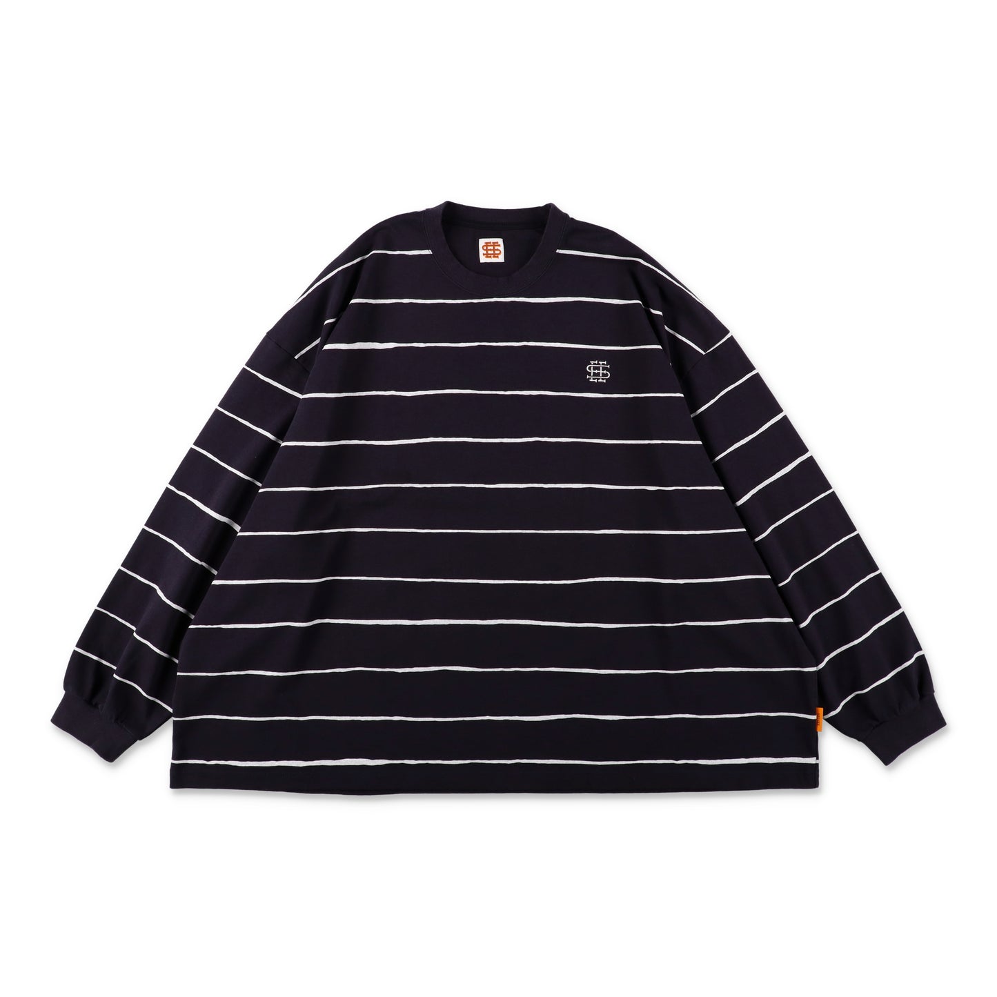 SEE SEE SUPER BIG LS FLAT BOARDER TEE 〈TYPE 2〉【NAVY/WHITE】