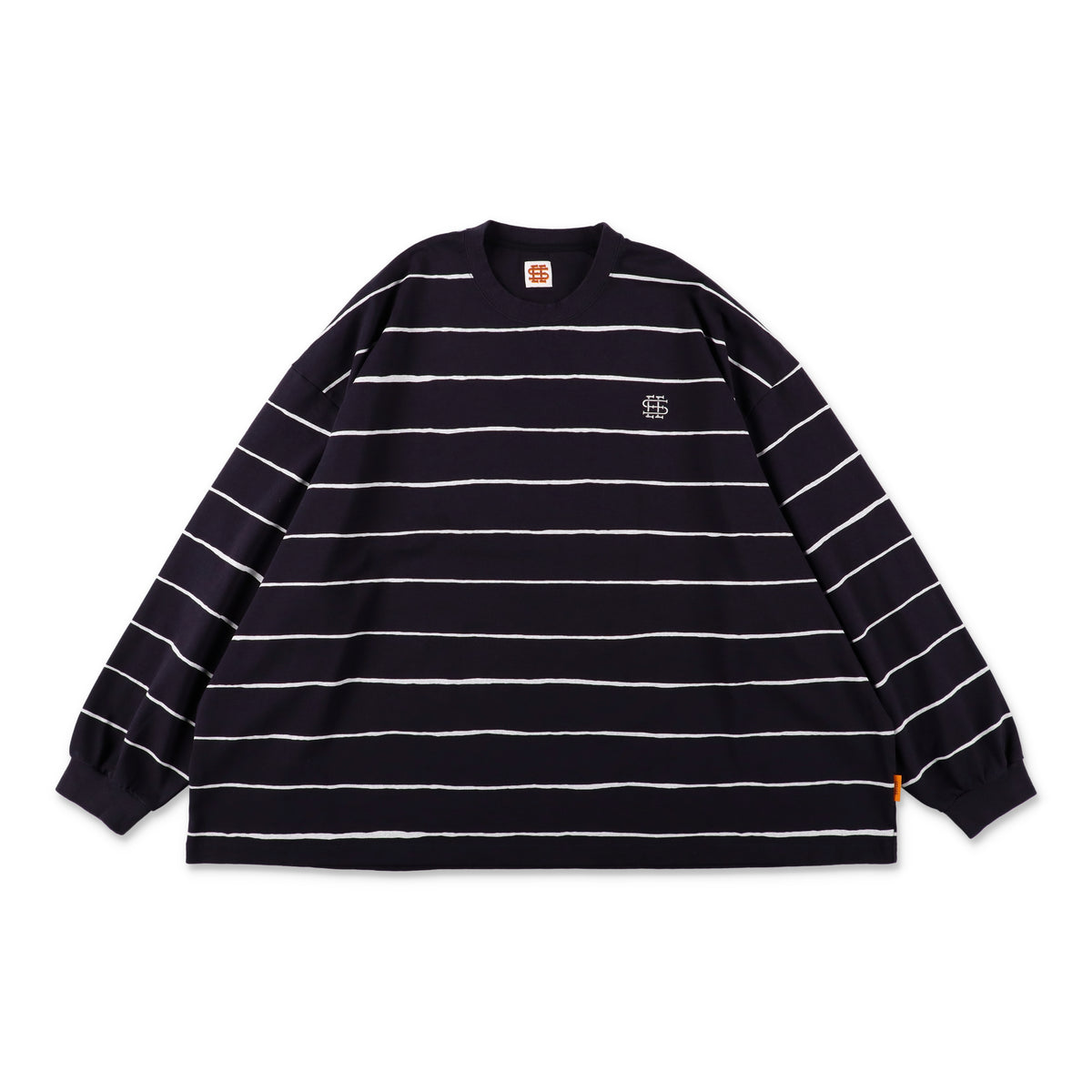 SEE SEE SUPER BIG LS FLAT BOARDER TEE 〈TYPE 2〉【NAVY/WHITE 