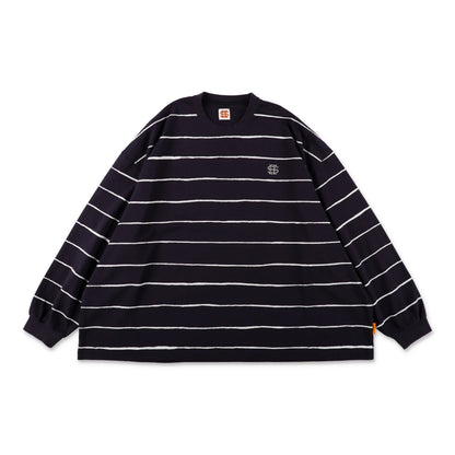 SEE SEE SUPER BIG LS FLAT BOARDER TEE 〈TYPE 2〉【NAVY/WHITE】
