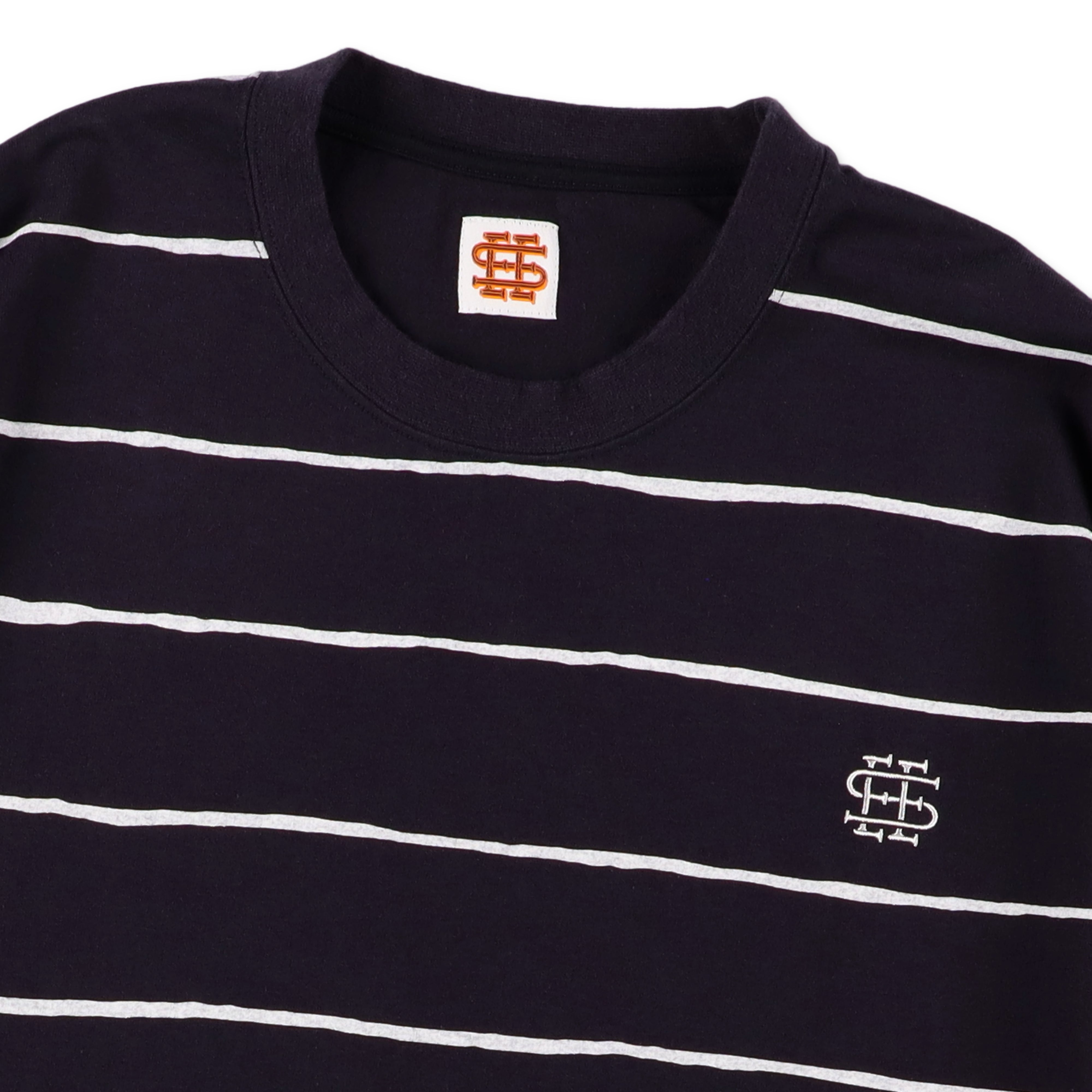 SEE SEE SUPER BIG LS FLAT BOARDER TEE 〈TYPE 2〉【NAVY/WHITE