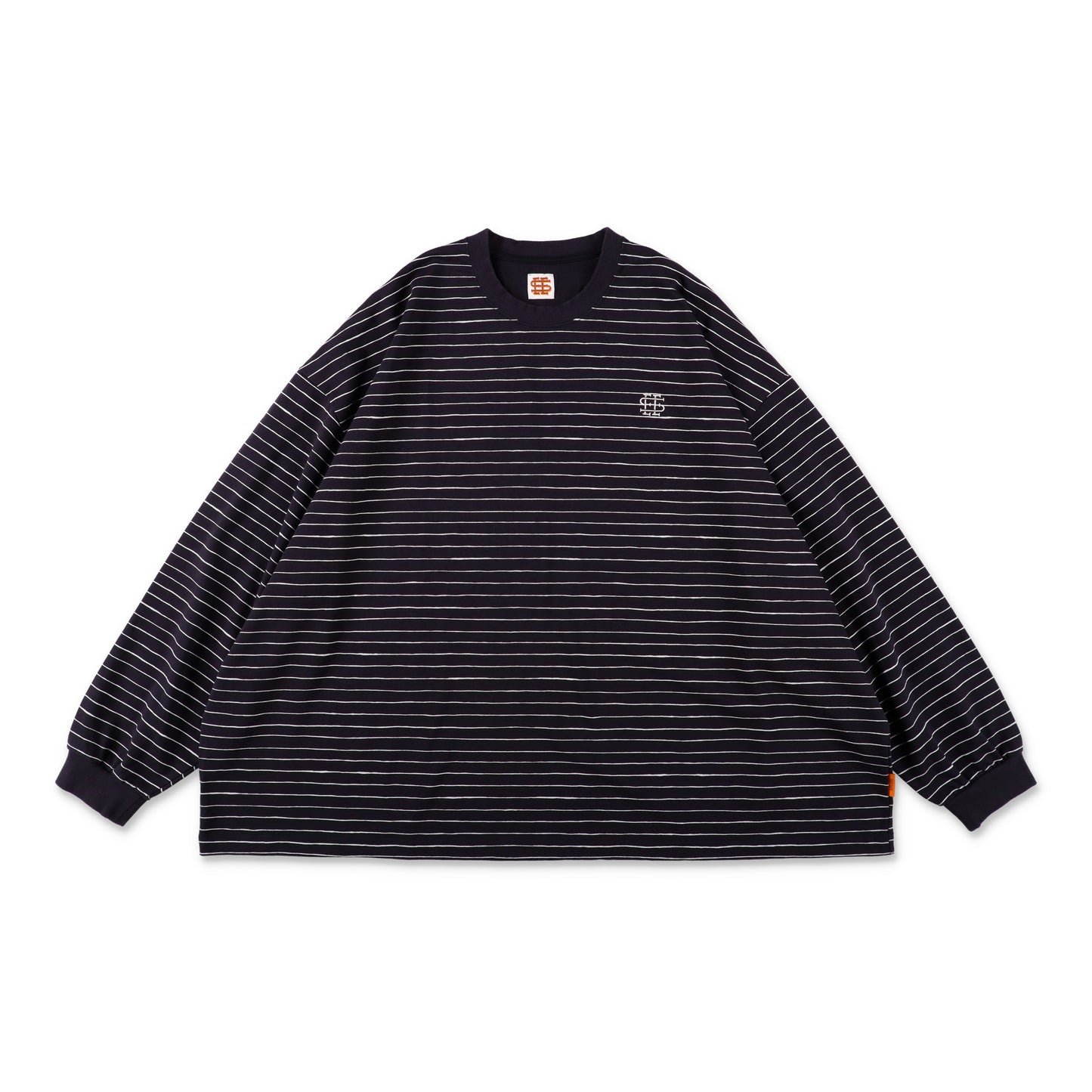 SEE SEE SUPER BIG LS FLAT BOARDER TEE 〈TYPE 1〉【NAVY/WHITE】