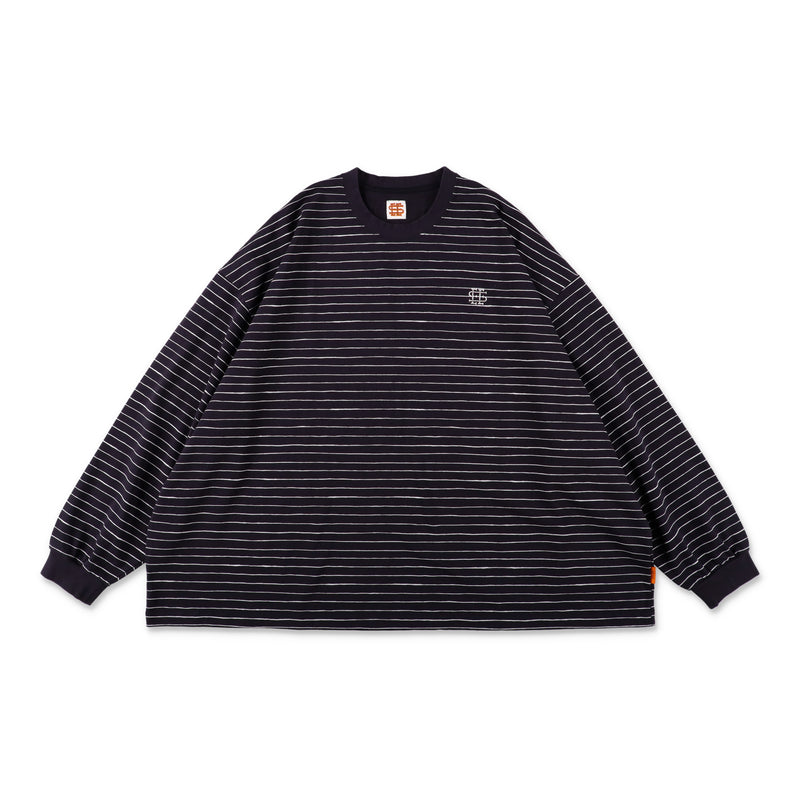 SEE SEE SUPER BIG LS FLAT BOARDER TEE 〈TYPE 1〉【NAVY/WHITE