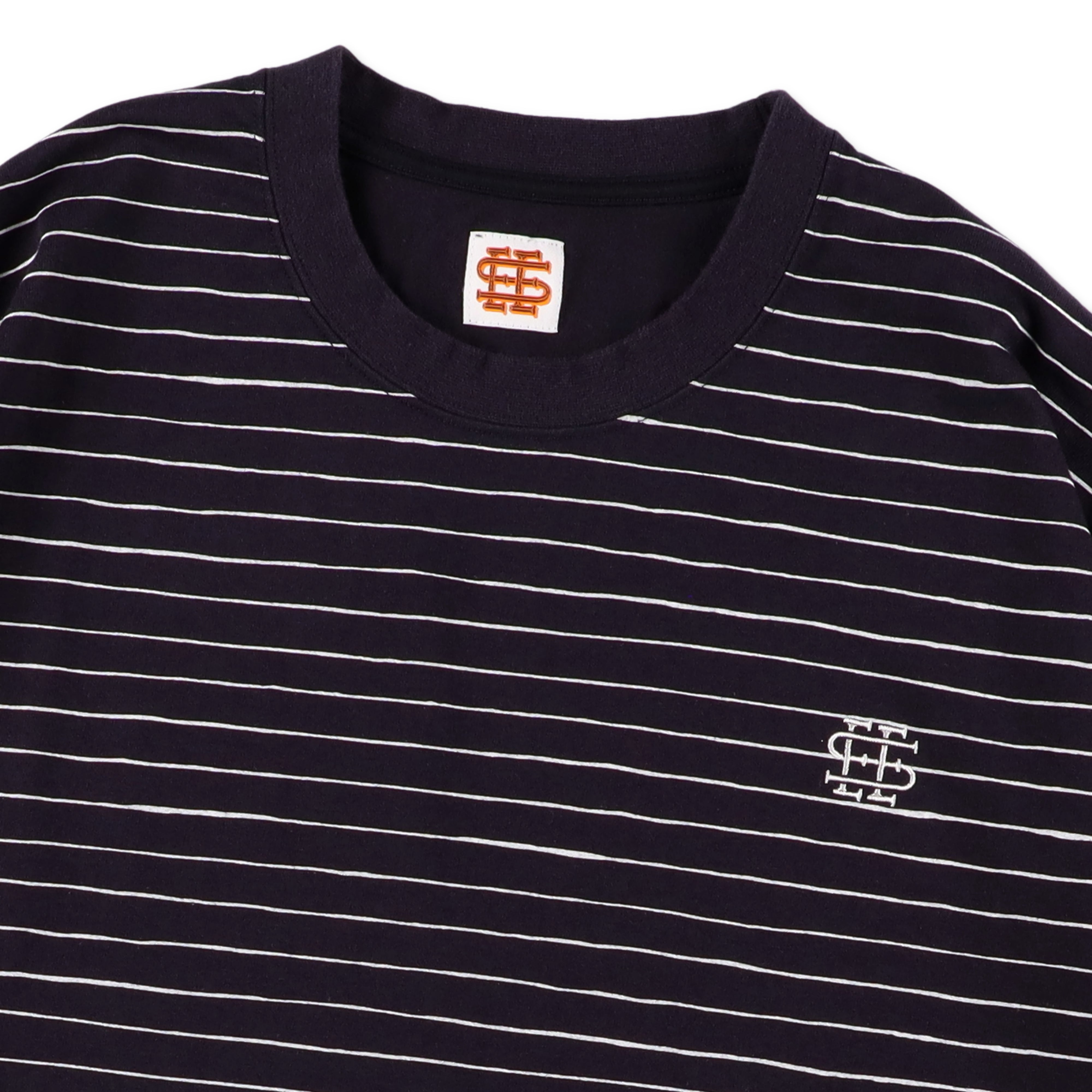 SEE SEE SUPER BIG LS FLAT BOARDER TEE 〈TYPE 1〉【NAVY/WHITE