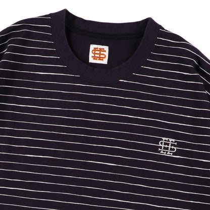 SEE SEE SUPER BIG LS FLAT BOARDER TEE 〈TYPE 1〉【NAVY/WHITE】