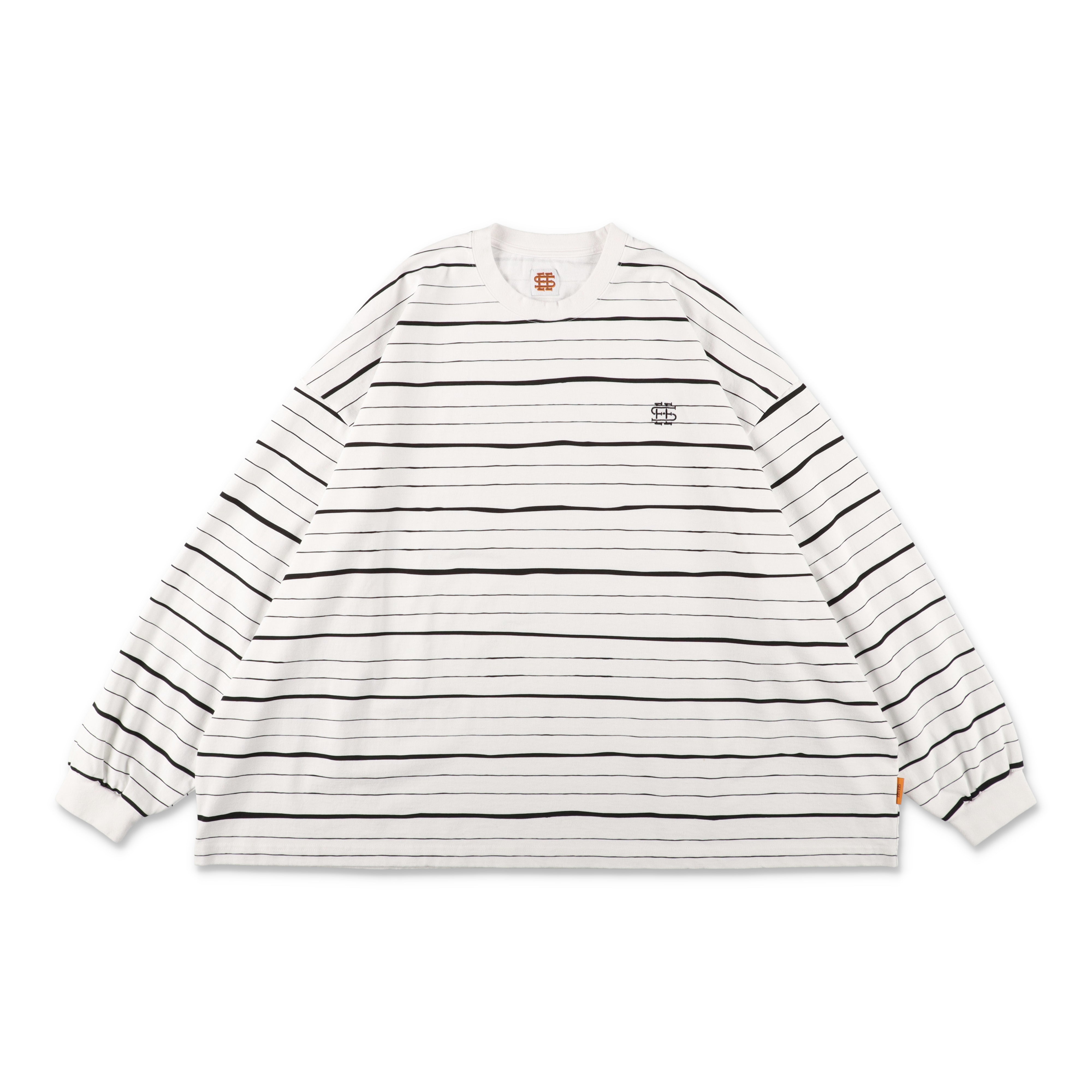 SEE SEE SUPER BIG LS FLAT BOARDER TEE 〈TYPE 3〉【WHITE/BLACK
