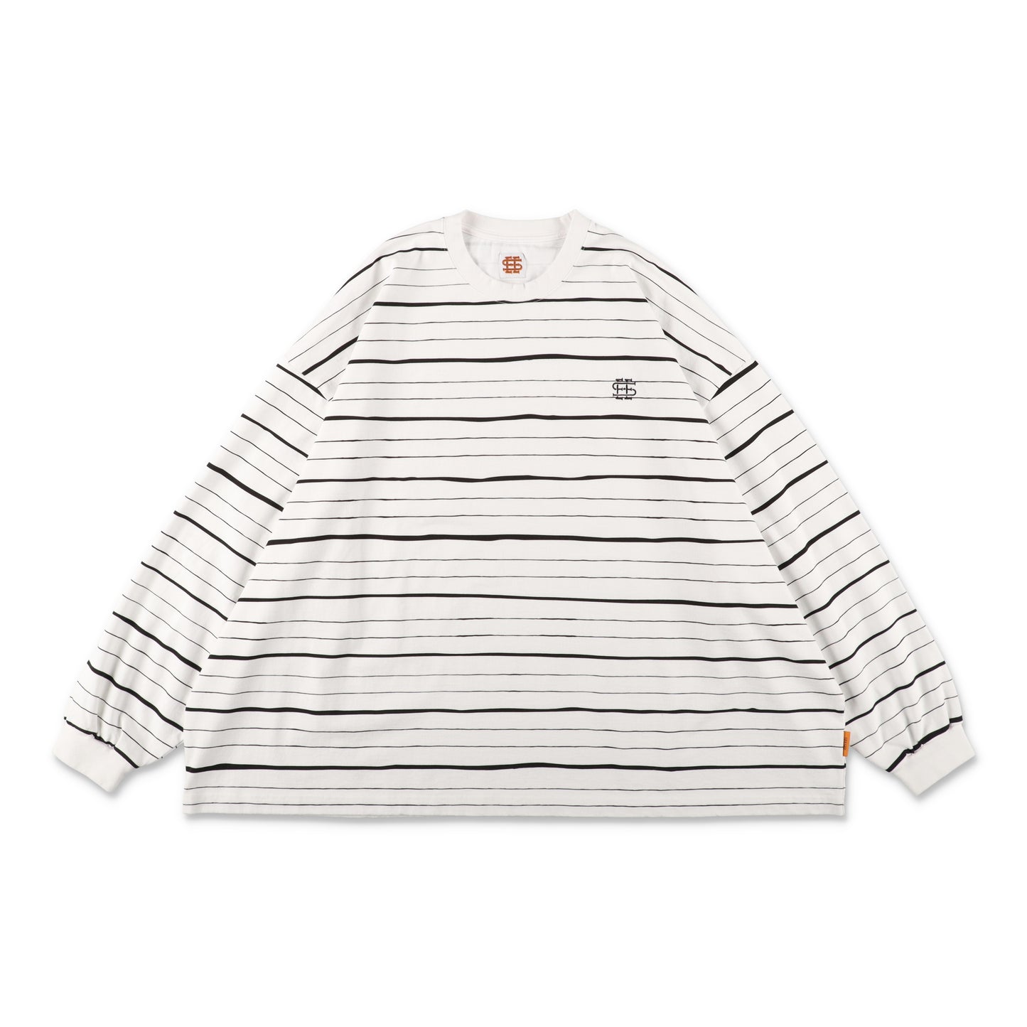 SEE SEE SUPER BIG LS FLAT BOARDER TEE 〈TYPE 3〉【WHITE/BLACK】