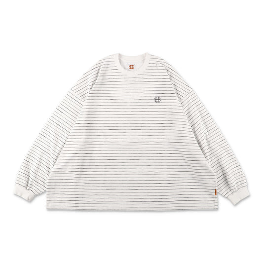 SEE SEE SUPER BIG LS FLAT BOARDER TEE 〈TYPE 1〉【WHITE/BLACK】