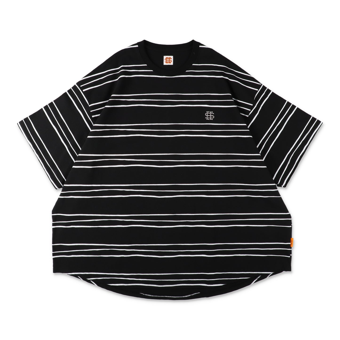 【1-1】SEE SEE Super Big Border SS Round Tee【Black】