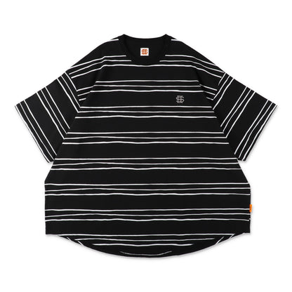 【1-1】SEE SEE Super Big Border SS Round Tee【Black】