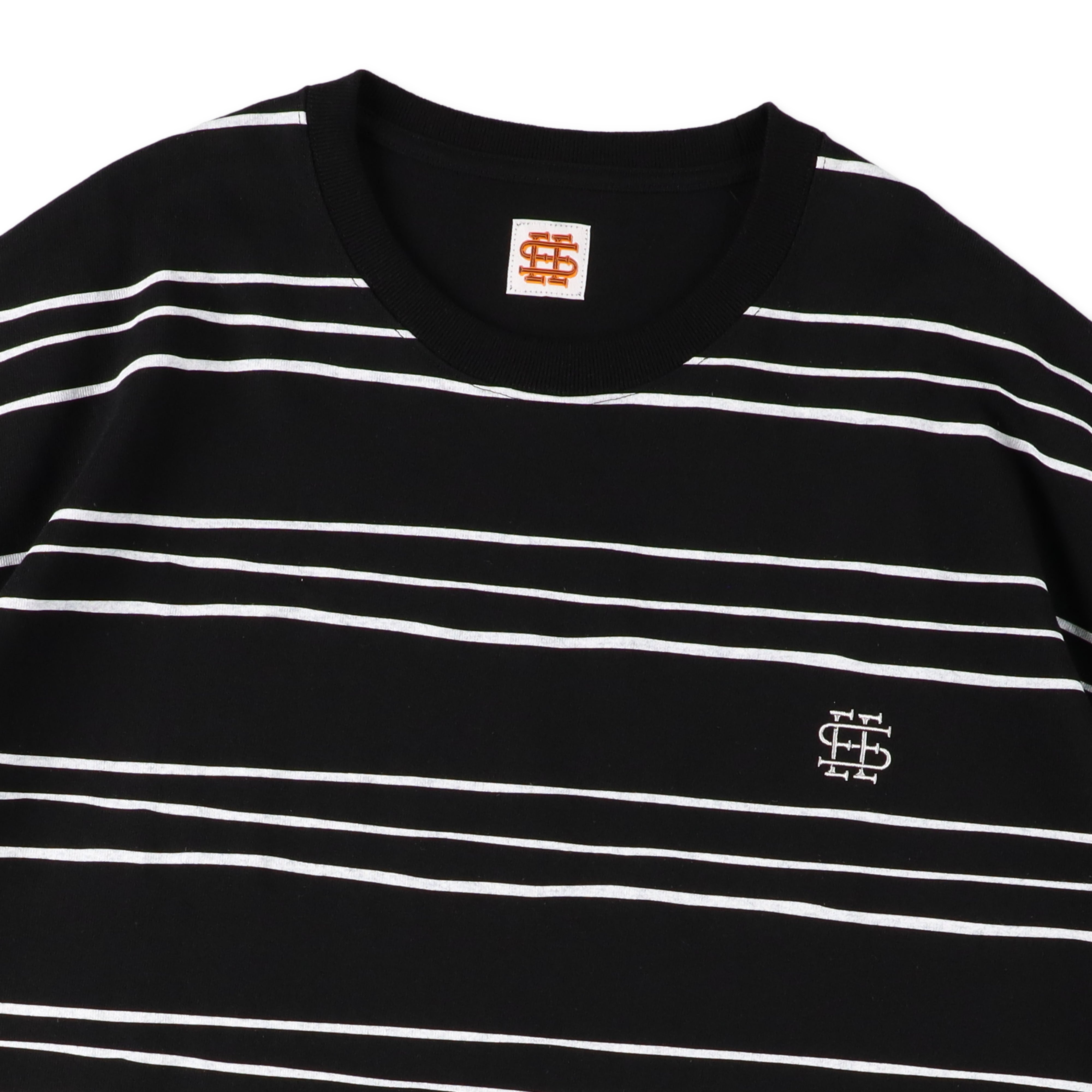 1-1】SEE SEE Super Big Border SS Round Tee【Black】 – STUDY