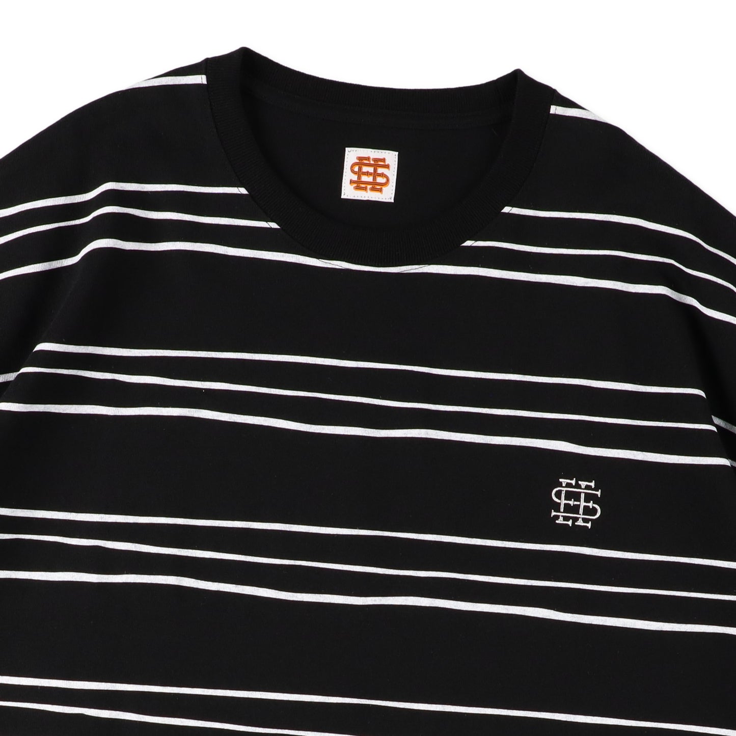 【1-1】SEE SEE Super Big Border SS Round Tee【Black】