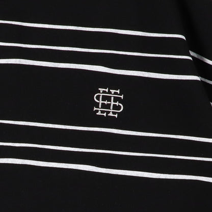 【1-1】SEE SEE Super Big Border SS Round Tee【Black】