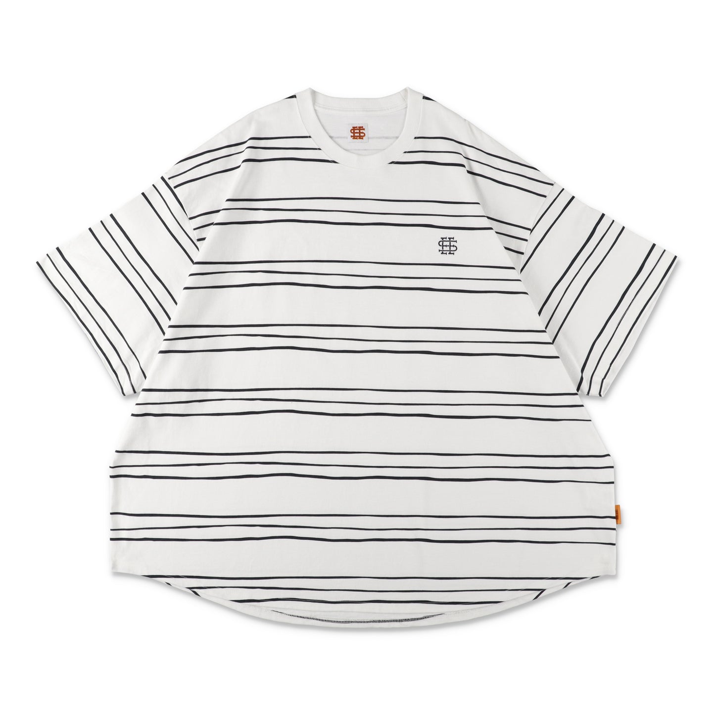 【1-3】SEE SEE Super Big Border SS Round Tee【White】