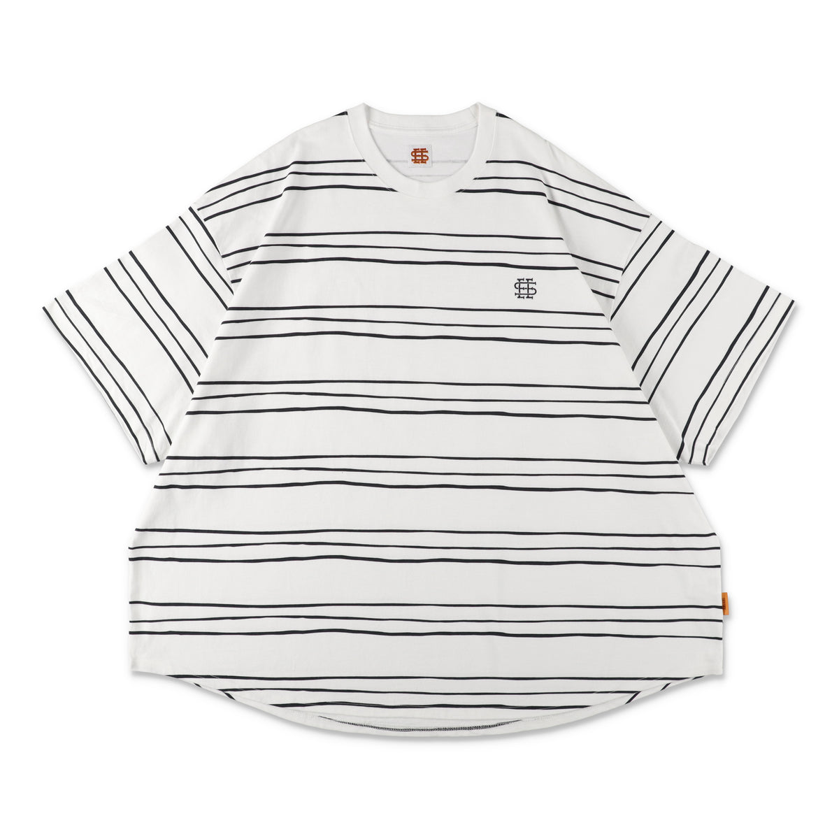 1-3】SEE SEE Super Big Border SS Round Tee【White】 – STUDY 