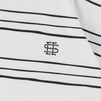 【1-3】SEE SEE Super Big Border SS Round Tee【White】