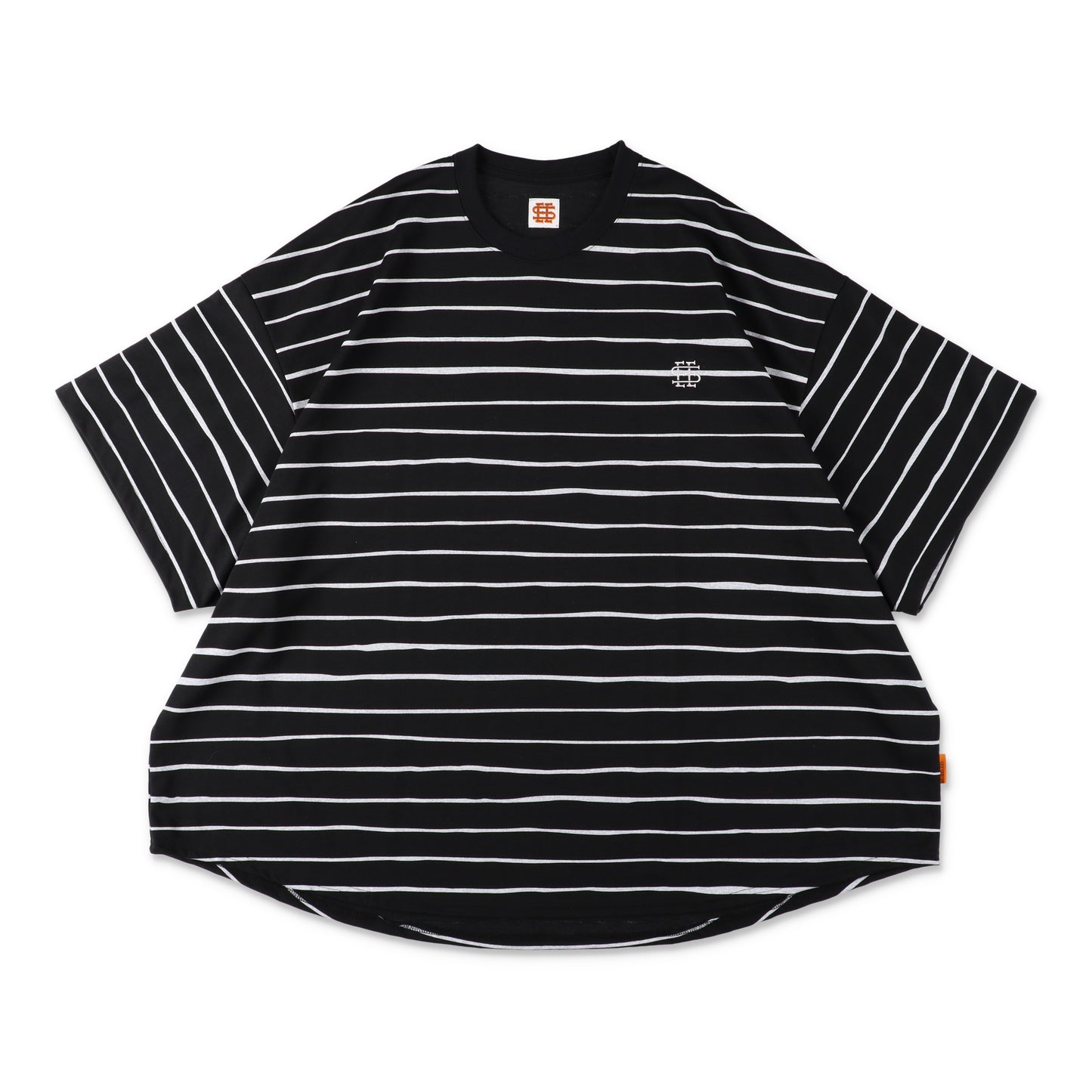 【2-1】SEE SEE Super Big Border SS Round Tee【Black】