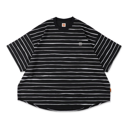 【2-1】SEE SEE Super Big Border SS Round Tee【Black】