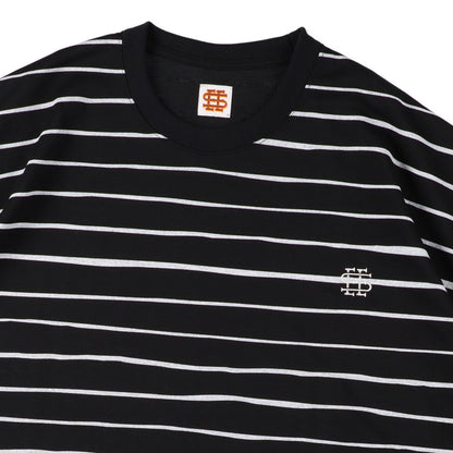【2-1】SEE SEE Super Big Border SS Round Tee【Black】