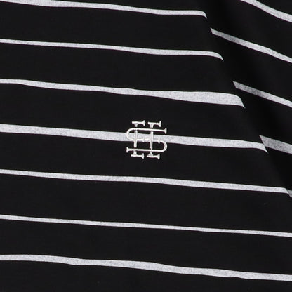 【2-1】SEE SEE Super Big Border SS Round Tee【Black】