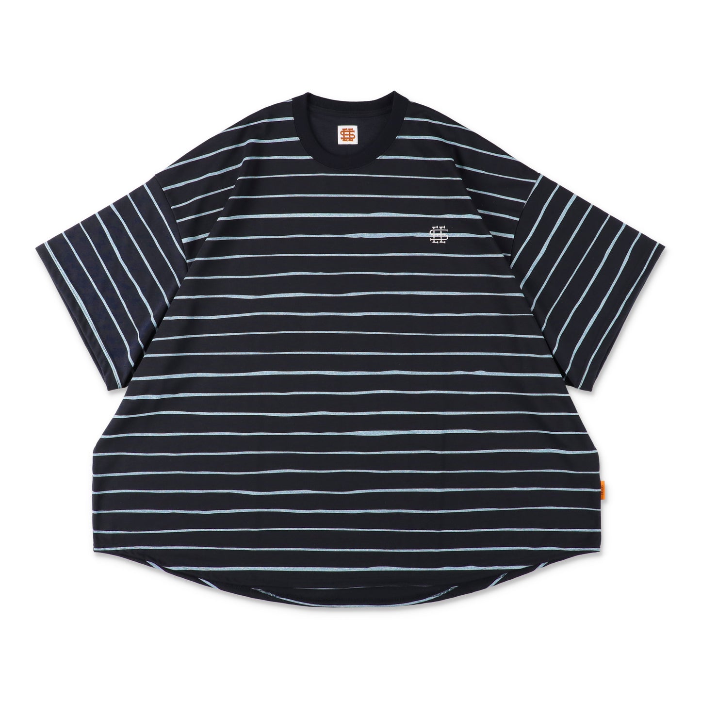 【2-2】SEE SEE Super Big Border SS Round Tee【Navy】