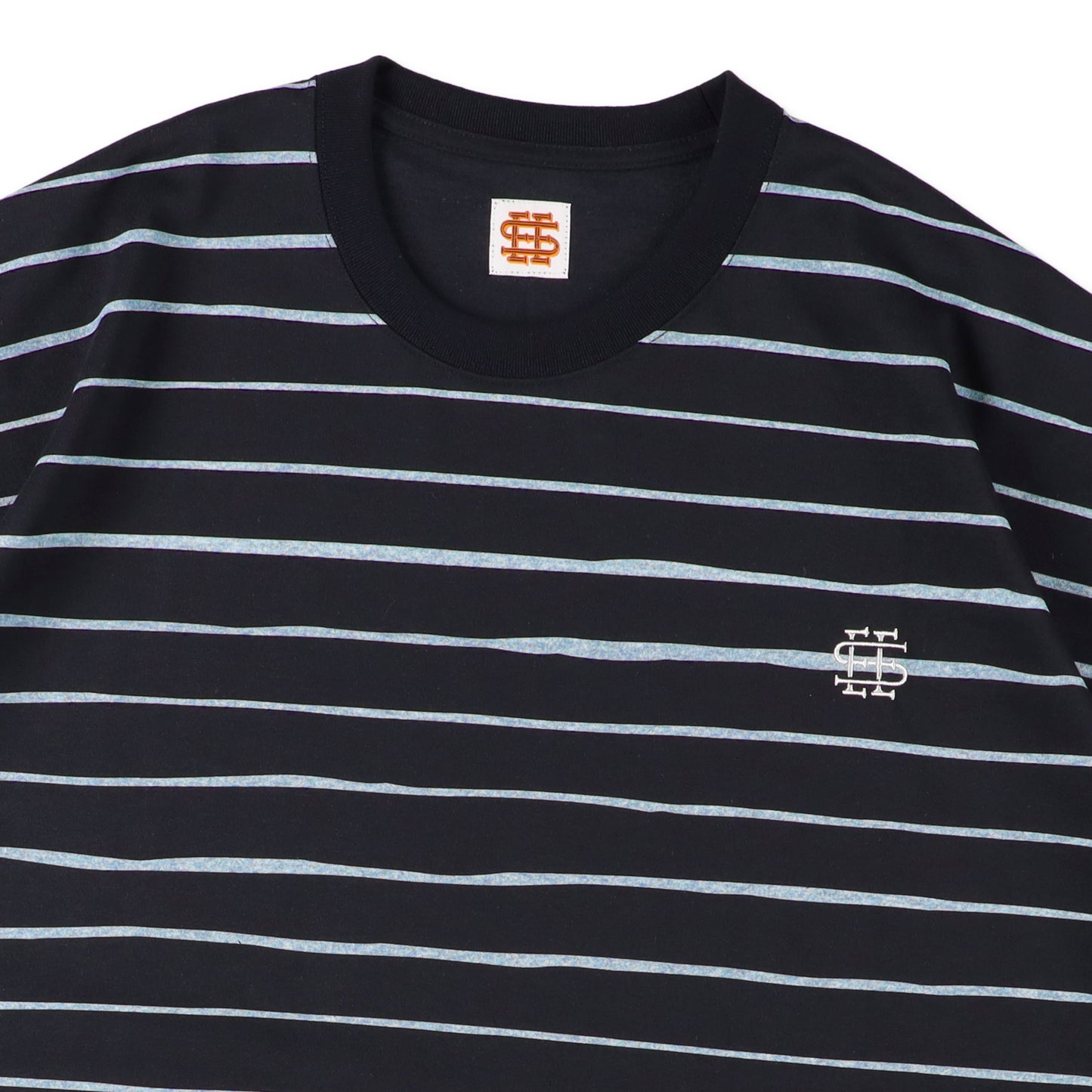 【2-2】SEE SEE Super Big Border SS Round Tee【Navy】