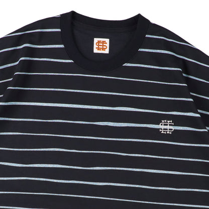 【2-2】SEE SEE Super Big Border SS Round Tee【Navy】