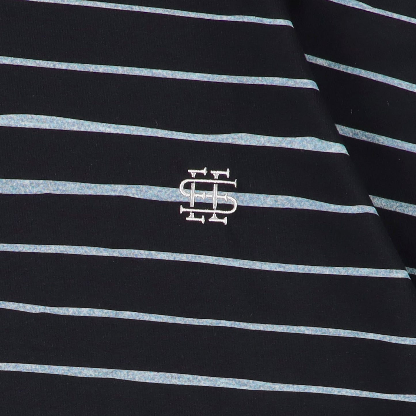 【2-2】SEE SEE Super Big Border SS Round Tee【Navy】