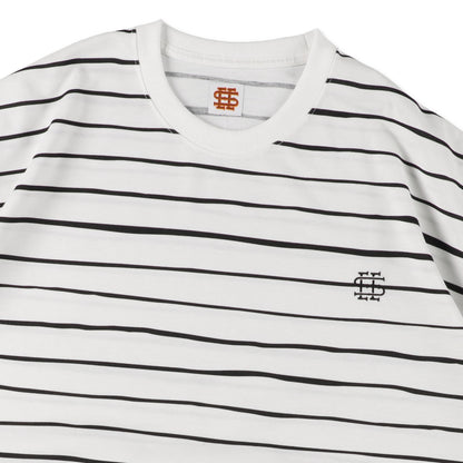 【2-3】SEE SEE Super Big Border SS Round Tee【White】