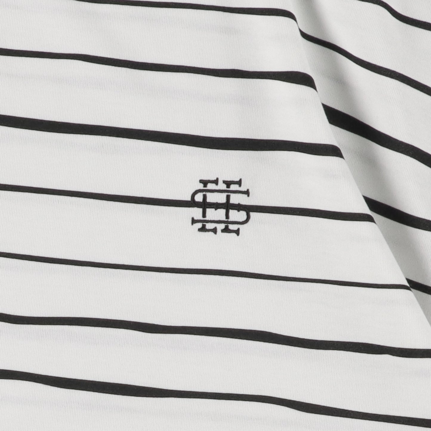 【2-3】SEE SEE Super Big Border SS Round Tee【White】