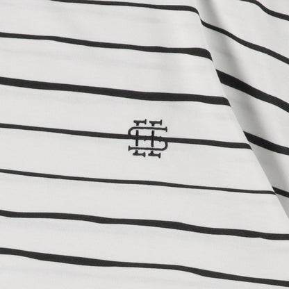 【2-3】SEE SEE Super Big Border SS Round Tee【White】