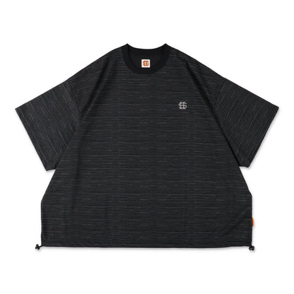 【4-1】SEE SEE Super Big Border SS W/Drawstrings Tee【Black】