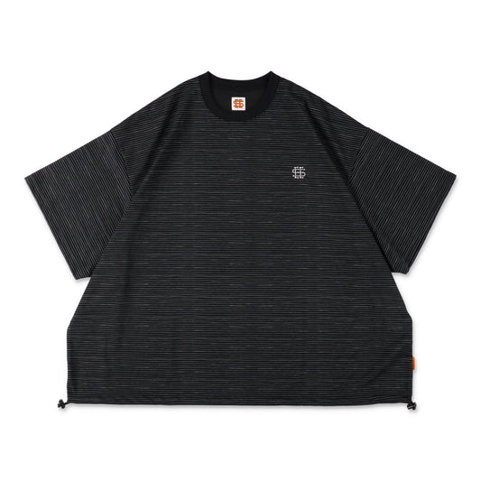 【4-1】SEE SEE Super Big Border SS W/Drawstrings Tee【Black】