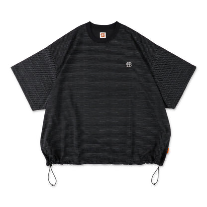【4-1】SEE SEE Super Big Border SS W/Drawstrings Tee【Black】
