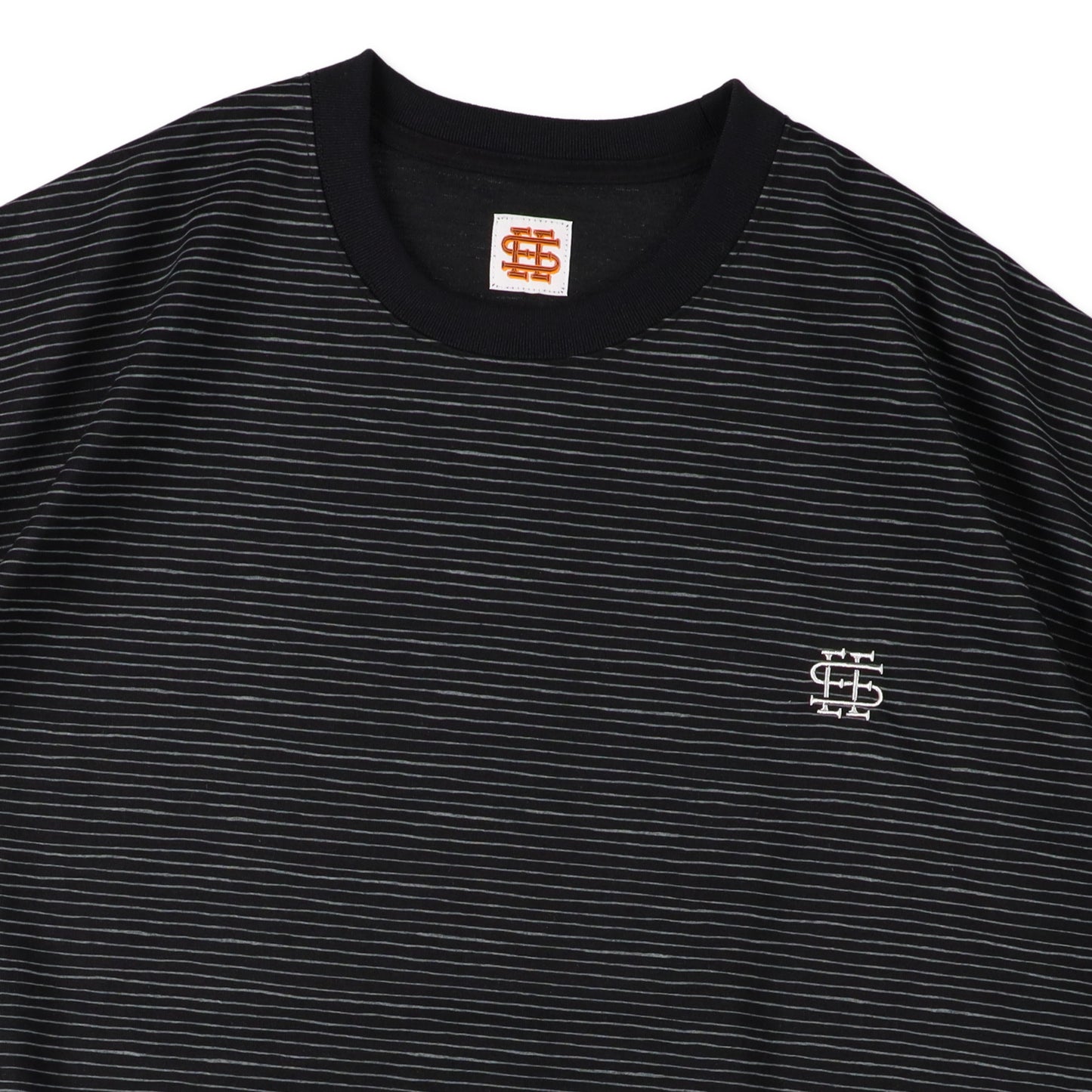 【4-1】SEE SEE Super Big Border SS W/Drawstrings Tee【Black】