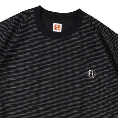 【4-1】SEE SEE Super Big Border SS W/Drawstrings Tee【Black】
