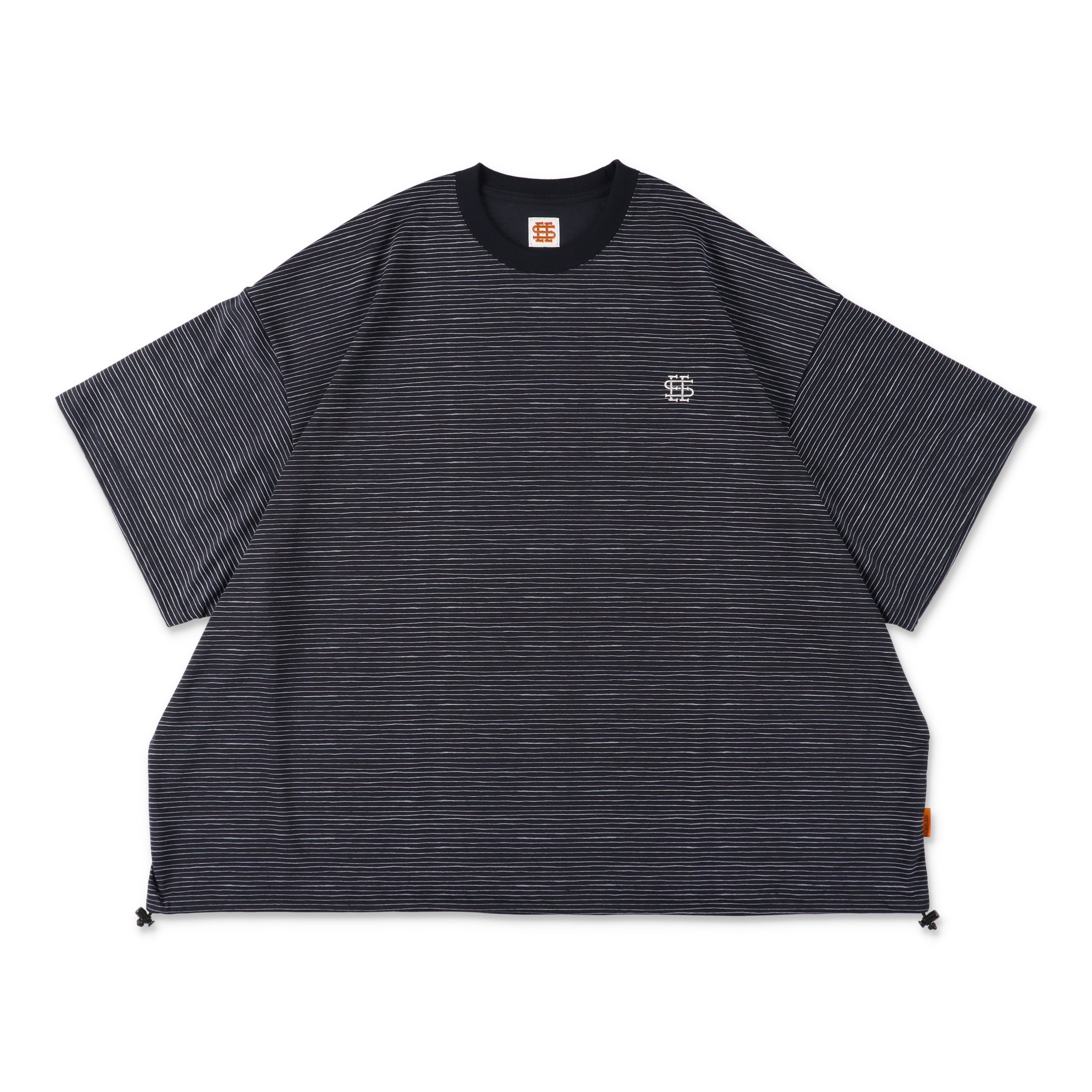 4-2】SEE SEE Super Big Border SS W/Drawstrings Tee【Navy】 – STUDY