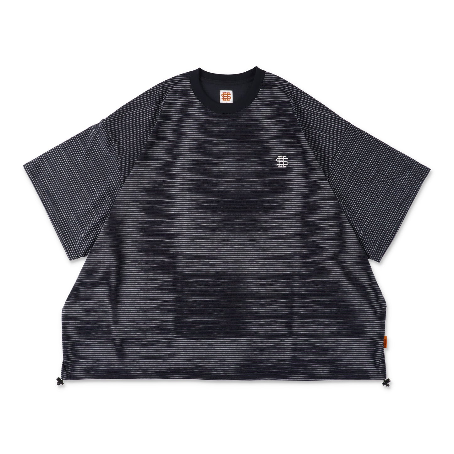 【4-2】SEE SEE Super Big Border SS W/Drawstrings Tee【Navy】