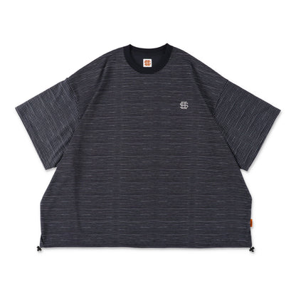 【4-2】SEE SEE Super Big Border SS W/Drawstrings Tee【Navy】