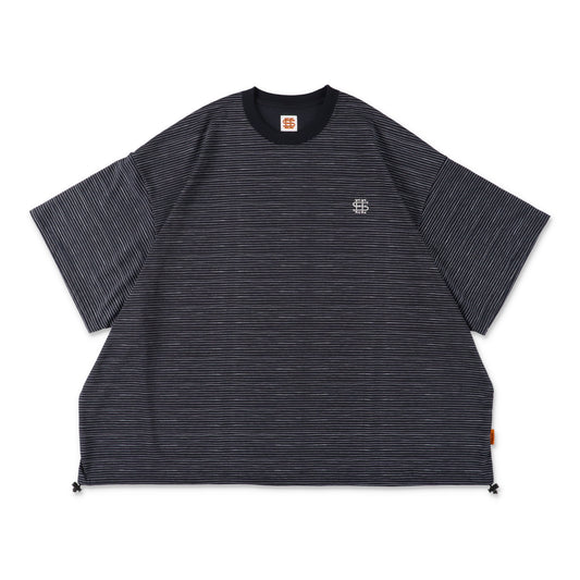 【4-2】SEE SEE Super Big Border SS W/Drawstrings Tee【Navy】