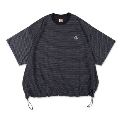 【4-2】SEE SEE Super Big Border SS W/Drawstrings Tee【Navy】