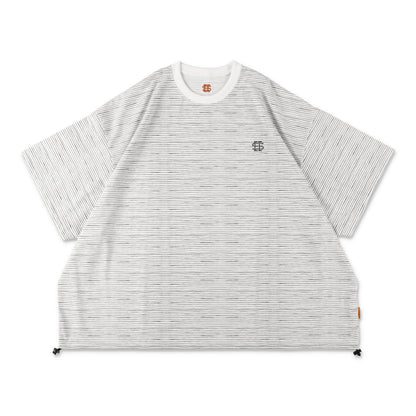 【4-3】SEE SEE Super Big Border SS W/Drawstrings Tee【White】